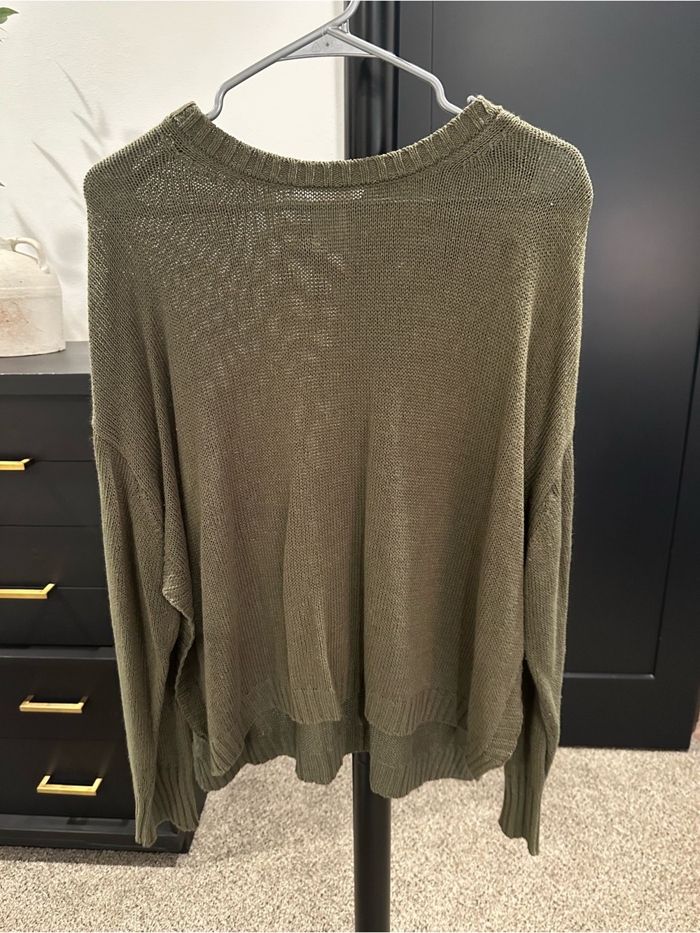 Renuar Olive Green Crew Neck Knit Sweater